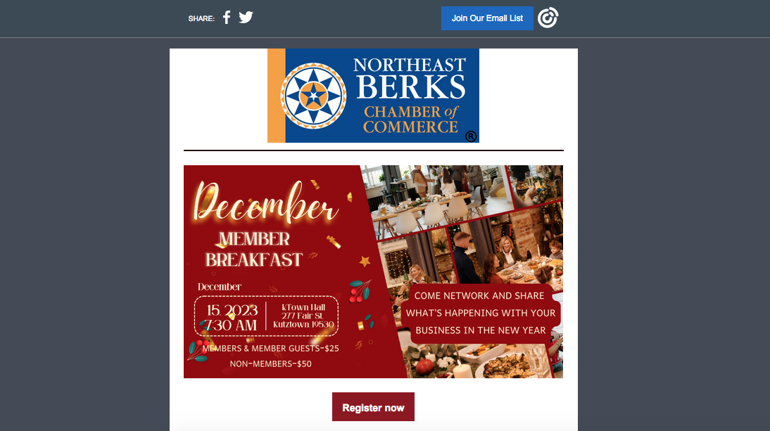 december newsletter screenshot